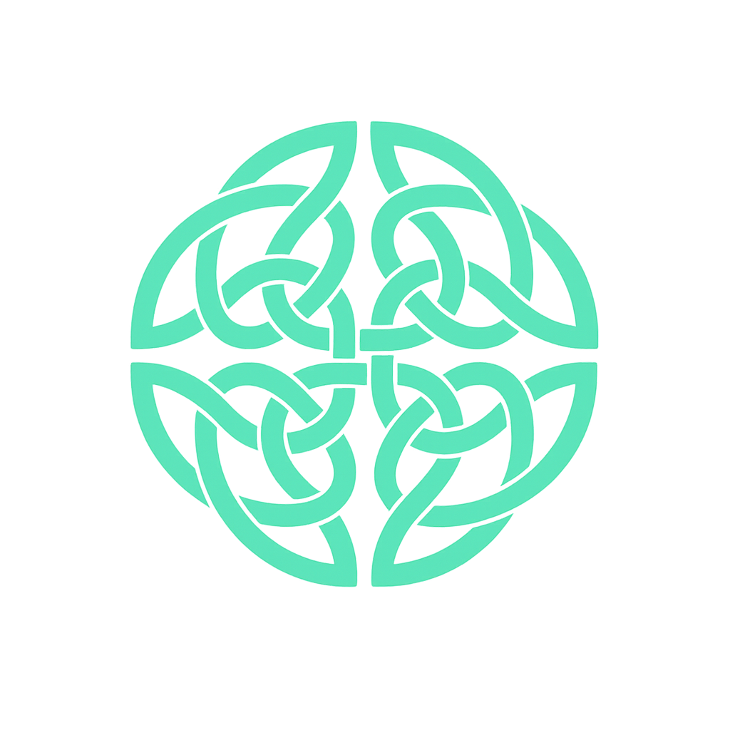 Grünes Celtic-Rhythms-Knotensymbol